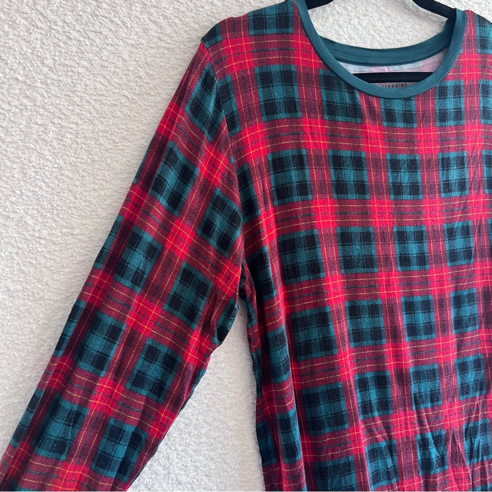Little Sleepies Men’s Christmas Bamboo Plaid Red Green Pajama Shirt‎ Size Large - Picture 4 of 10